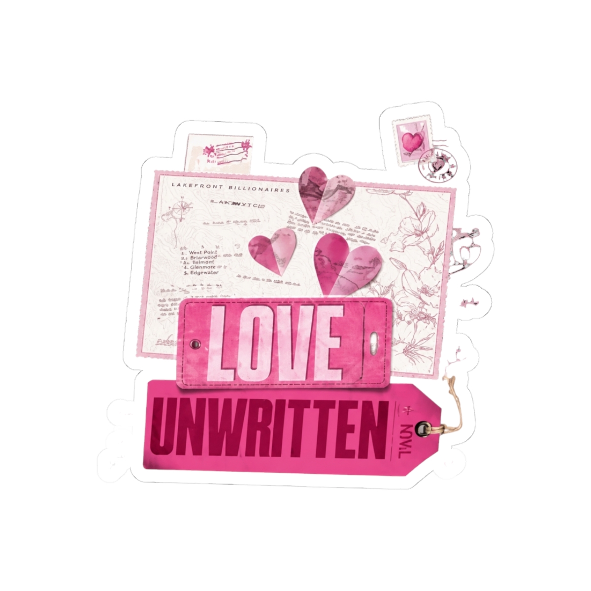 Love Unwritten Lauren Asher Book Sticker - Official stickers merchandise