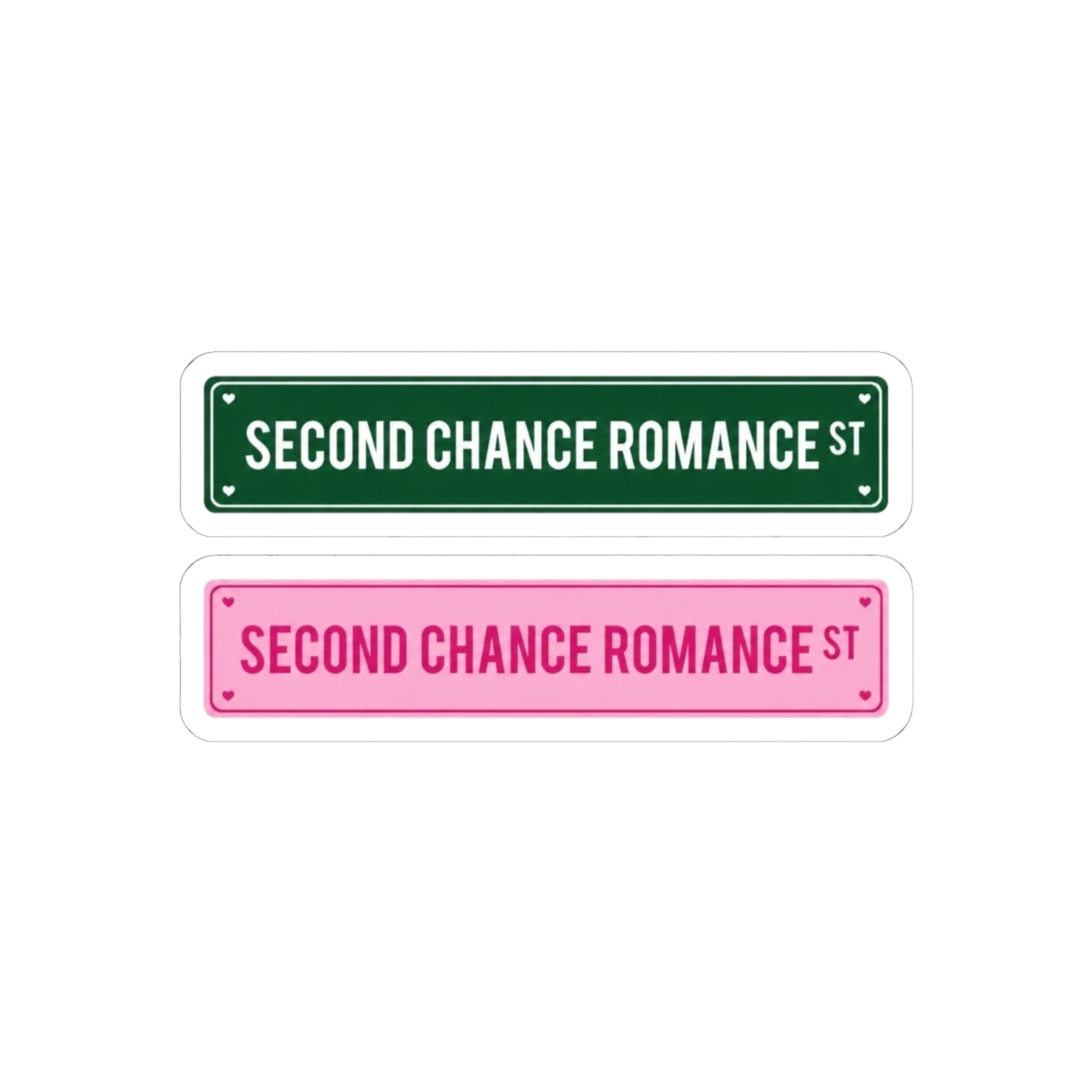 Second Chance Romance Street | Pink Green Bookish Aesthetic Street Sign | Reading Lovers Gifts | Happy Place Emily Henry | Final Offer Lauren Asher | Second Chance Love | Booktok Kindle Girlie Pack - alternate angle 2, merchandise